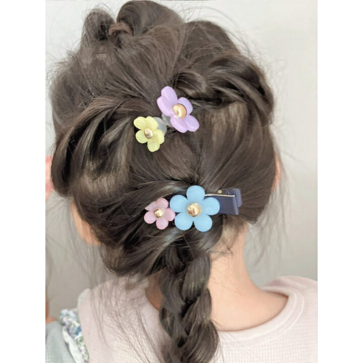 楽天市場】【 ヘアクリップ キッズ 】シンプル 2フラワー ヘア  