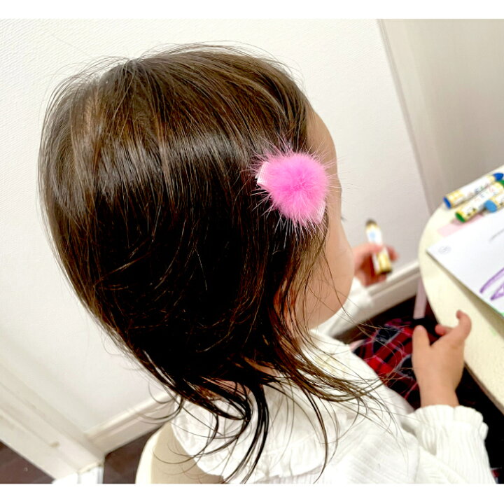 楽天市場】【 ベビー ヘアクリップ 】ミンクファー 3.5cm 滑り止め付 
