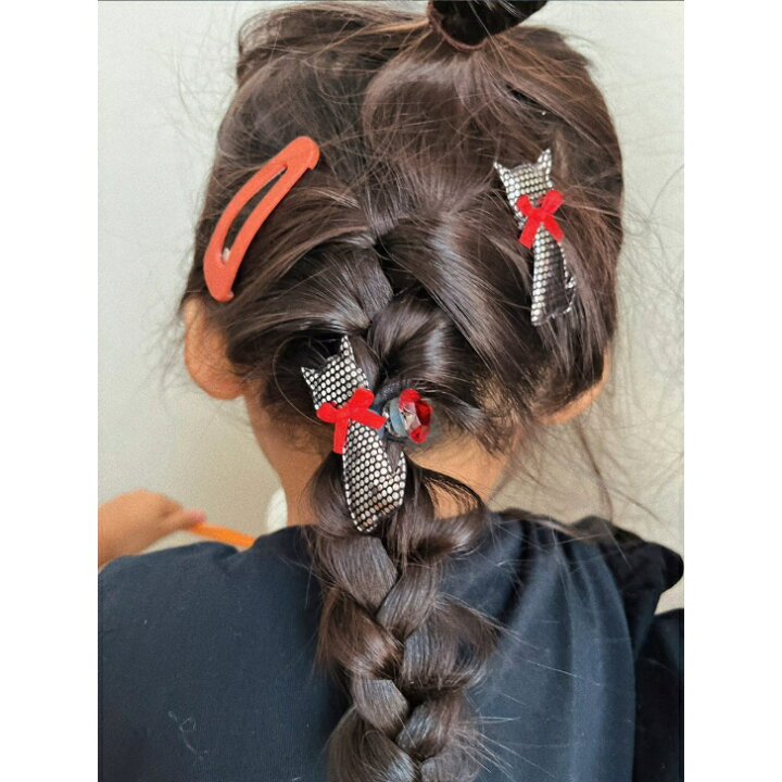 楽天市場】【 ヘアゴム キッズ 】ラメ生地 ブラックキャット ヘアゴム  