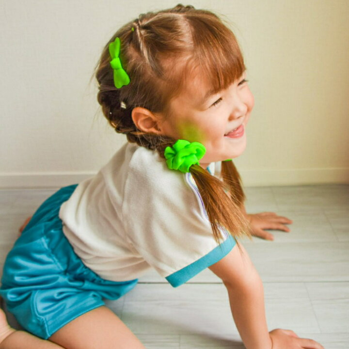 楽天市場】【 シュシュ 子供 】シフォン ネオンカラー シュシュ 小 