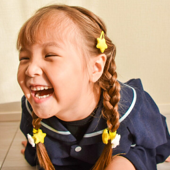 楽天市場】フワフワ スター パッチンどめ (2コ) | キッズ ヘアピン  