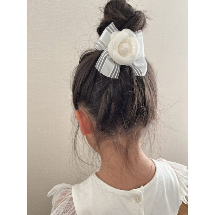 楽天市場】カメリア リボン コサージュ ヘアクリップ 髪留め (1コ 