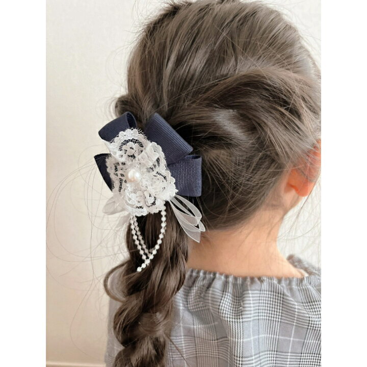 楽天市場】【 ヘアゴム キッズ 】グログラン レース フォーマル リボン 