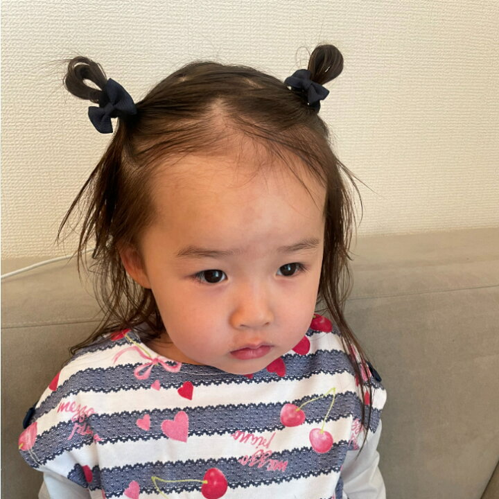 楽天市場】グログラン リボン ベビー ヘアゴム ネイビー (2コ) BABY  
