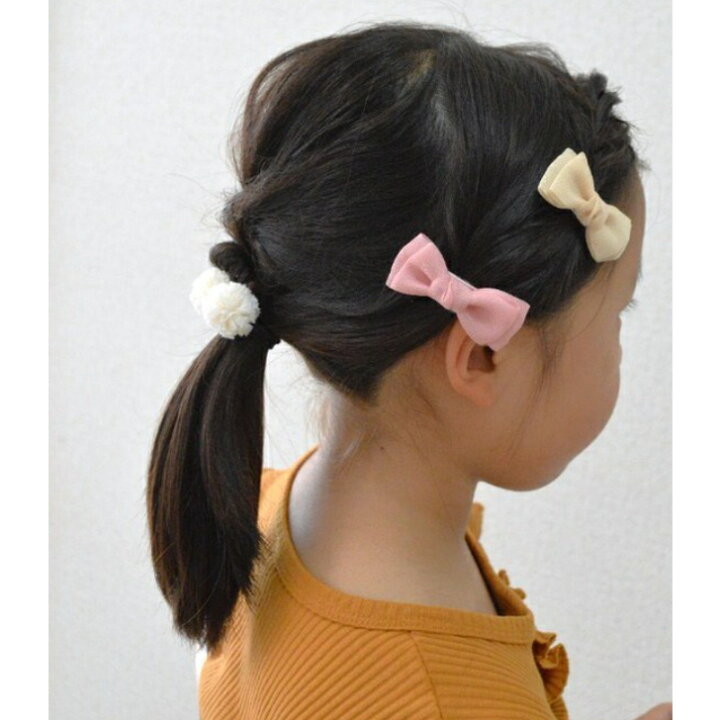 楽天市場】【 ヘアクリップ キッズ 】リネン リボン ヘアクリップ (1コ  