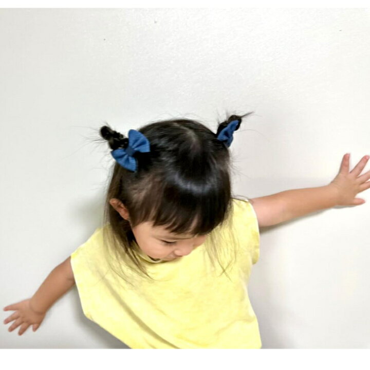 楽天市場】【 ベビー ヘアクリップ 】コットン生地 リボン 3.5cm 滑り  