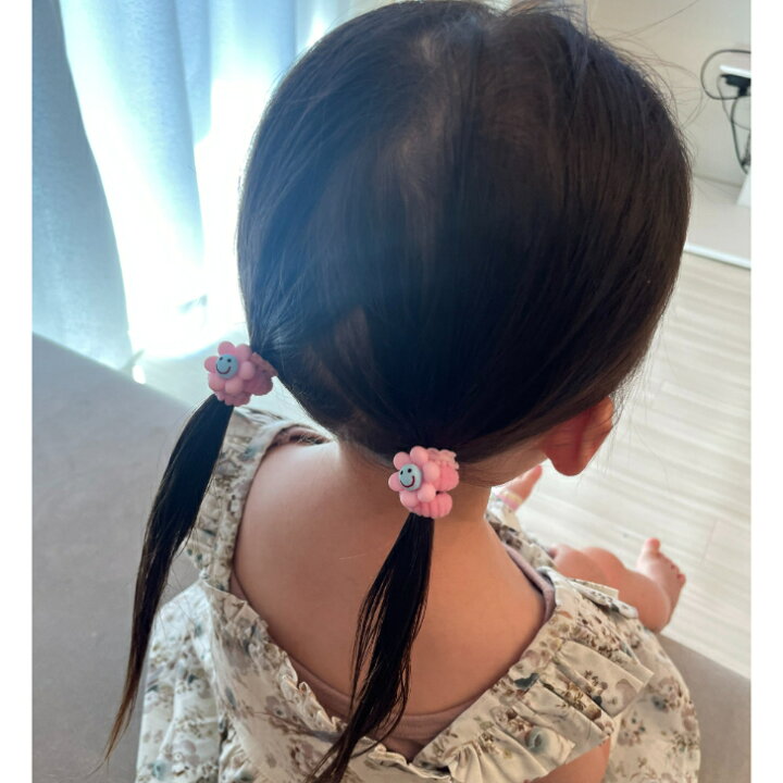 楽天市場】【 ヘアゴム ベビー 】スマイル フラワー ベビー 赤ちゃん 