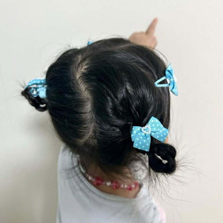 楽天市場】【 ヘアゴム キッズ 】ハート付 水玉 リボン ヘアゴム 小 (2 