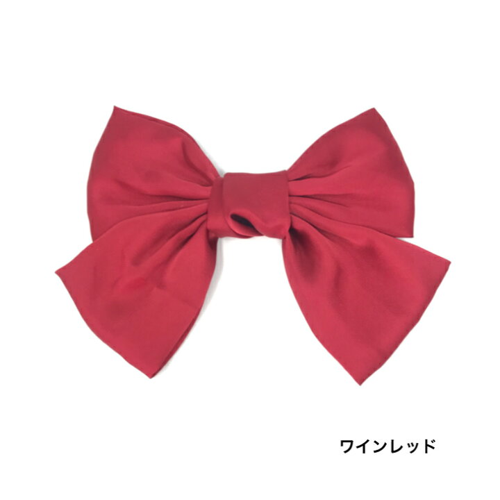 楽天市場】サテン ビッグ レトロ リボン ヘアゴム or ヘアクリップ (1  