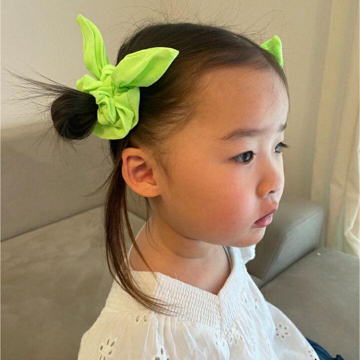 楽天市場】【 シュシュ 子供 】ワイヤー リボン シフォン ネオンカラー 
