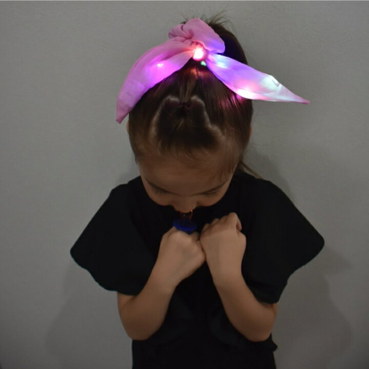 楽天市場】うさ耳 光る シュシュ ヘアアクセサリー (1コ) 光る LED 