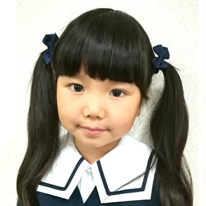 楽天市場】【 ヘアゴム キッズ 】グログラン 紺 リボン ヘアゴム 小 (2 