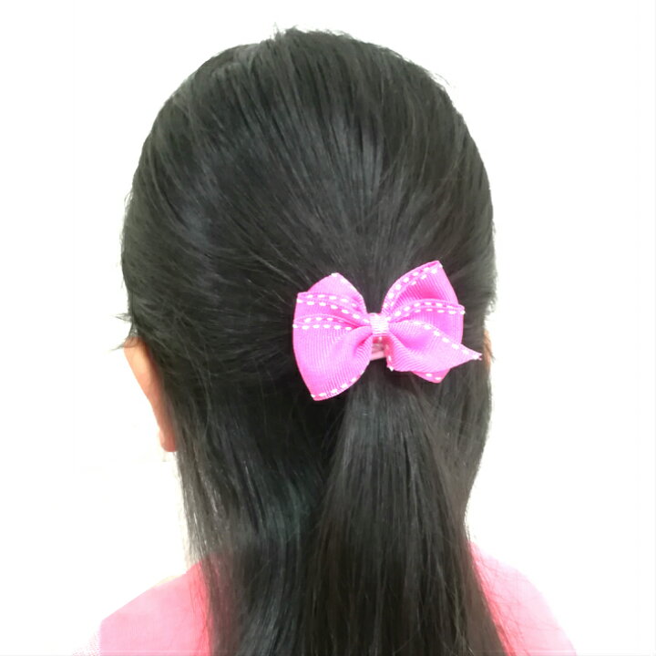 楽天市場】【 ヘアゴム キッズ 】グログラン ステッチ リボン ヘアゴム 