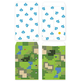 ☆ドラゴンクエスト文具屋　フラットバッグ　スライム柄　ドットデザイン　新品　かわいい　スクウェア・エニックス　プレゼント　ドラクエ　DQ　新生活
