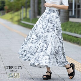 ＼最大3350円OFFクーポン！／【ETERNITY】総柄マーメイドスカート レディース スカート ロング ボトムス フレア 裏地 きれいめ シンプル おしゃれ かわいい 春 夏 大人 高見え コーデ 着回し マーメイド 絵画 トワルドジュイ クラシカル