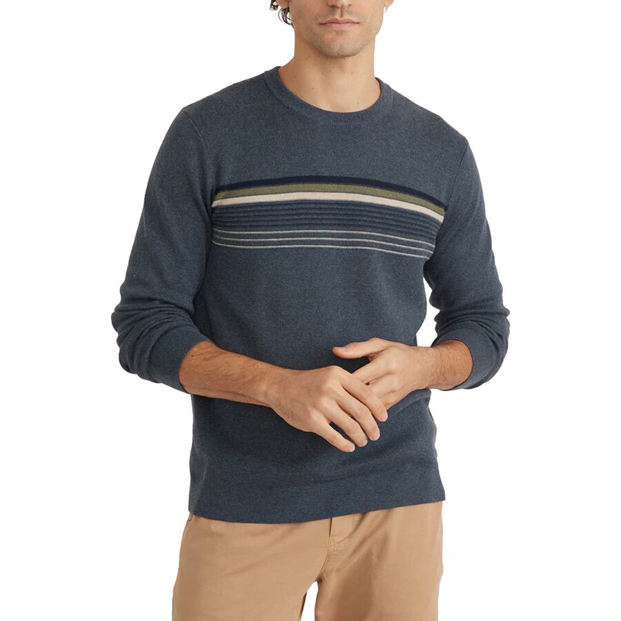(取寄) マリンレイヤー メンズ チェスト ストライプ セーター - メンズ Marine Layer men Chest Stripe Sweater - Men´s China Blue