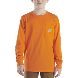 (取寄) カーハート ボーイズ ロング-スローブ ポケット T-シャツ - ボーイズ Carhartt boys Long-Sleeve Pocket T-Shirt - Boys' Orange