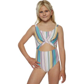 (取寄) オニール ガールズ バハ ストライプ ツイスト フロント ワンピース スイムスーツ - ガールズ O'Neill girls Baja Stripe Twist Front One-Piece Swimsuit - Girls' Multi Colored