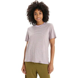 (取寄) アイスブレイカー レディース メリノ リネン ショートスリーブ ストライプ T-シャツ - ウィメンズ Icebreaker women Merino Linen Short-Sleeve Stripe T-Shirt - Women's Purple Gaze/Algae