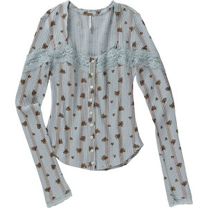 (���) �t���[�s�[�v�� ���f�B�[�X ���b�c �p�[�e�B�[ �v�����g �J���f�B - �E�B�����Y Free People women Lets Party Print Cardi - Women's Pearl Blue Combo