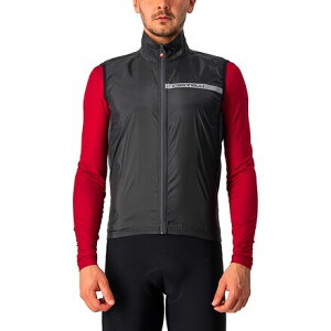 (���) �J�X�e�� �����Y �X�N�A�h�� �X�g���b�` �x�X�g - �����Y Castelli men Squadra Stretch Vest - Men's Light Black/Dark Gray