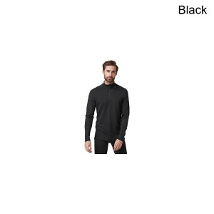 (���) �w���[�n���Z�� �����Y ���t�@ �����m �~�b�h�E�G�C�g 1/2 �W�b�v �g�b�v - �����Y Helly Hansen men Lifa Merino Midweight 1/2 Zip Top - Men's Black