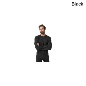 (���) �w���[�n���Z�� �����Y ���t�@ �����m �~�b�h�E�G�C�g �N���[ �g�b�v - �����Y Helly Hansen men Lifa Merino Midweight Crew Top - Men's Black