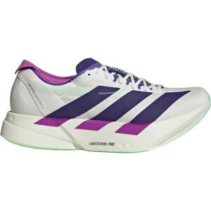 (���) �A�f�B�_�X �����Y �A�f�B�[�� �A�f�B�I�X �v�� 4 �����j���O �V���[�Y - �����Y Adidas men Adizero Adios Pro 4 Running Shoe - Men's Core White/Collegiate Purple/Lime Burst