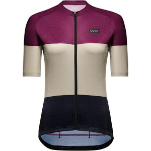 (���) �S�A�E�F�A ���f�B�[�X �X�s���b�g �X�g���C�v �W���[�W - �E�B�����Y GOREWEAR women Spirit Stripes Jersey - Women's Process Purple/Tech Beige