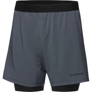 (���) �S�A�E�F�A �����Y 5�C���` 2�C��1 �V���[�g - �����Y GOREWEAR men Concurve 5in 2in1 Short - Men's Lab Graphite/Black