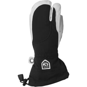 (���) �w�X�g�� ���f�B�[�X �w�� 3-�t�B���K�[ �O���[�u - �E�B�����Y Hestra women Heli 3-Finger Glove - Women's Black/Off White