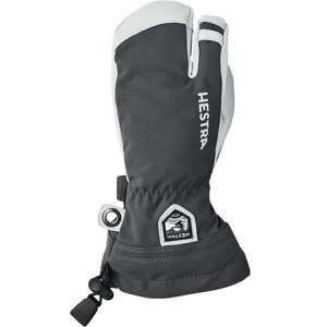 (���) �w�X�g�� �L�b�Y �w�� �X�L�[ �W���j�A 3-�t�B���K�[ �O���[�u - �L�b�Y Hestra kids Heli Ski Junior 3-Finger Glove - Kids' Grey