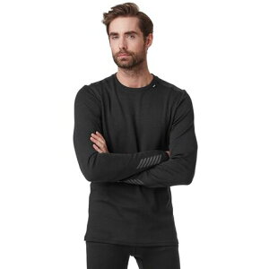 (���) �w���[�n���Z�� �����Y ���t�@ �����m �~�b�h�E�G�C�g �N���[ �g�b�v - �����Y Helly Hansen men Lifa Merino Midweight Crew Top - Men's Black