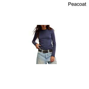 (���) �t���[�s�[�v�� ���f�B�[�X �m�o �e�B�[ �����O �X���[�u �V���c - �E�B�����Y Free People women Nova Tee Long Sleeve Shirt - Women's Peacoat