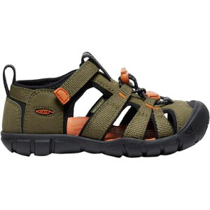 (���) �L�[�� �L�b�Y �V�[�L�����v �� �V�[�G�k�G�b�N�X �T���_�� - �L�b�Y KEEN kids Seacamp II CNX Sandal - Kids' Dark Olive/Gold Flame