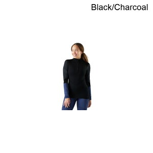 (���) �X�}�[�g�E�[�� ���f�B�[�X �C���g���j�b�g �T�[�}�� �����m �J���[�u���b�N 1/4-�W�b�v �g�b�v - �E�B�����Y Smartwool women Intraknit Thermal Merino Colorblock 1/4-Zip Top - Women's Black/Charcoal