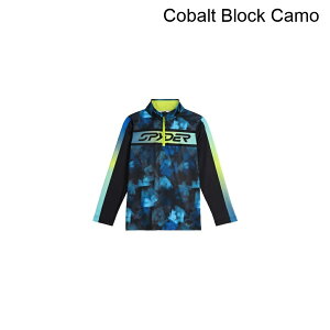 (���) �X�p�C�_�[ �L�b�Y �W�F�C�R�u�X 1/2-�W�b�v �g�b�v - �L�b�Y Spyder kids Jacobs 1/2-Zip Top - Kids' Cobalt Block Camo