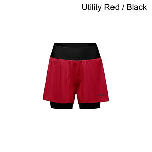 (���) �S�A�E�F�A ���f�B�[�X 3�C���` 2�C��1 �V���[�g - �E�B�����Y GOREWEAR women Concurve 3in 2-in-1 Short - Women's Utility Red / Black