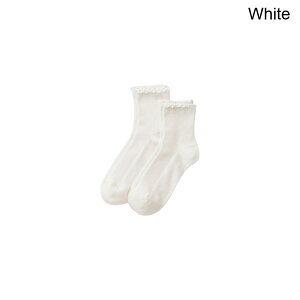 (���) �o�O�[ ���^�X �G�b�W �\�b�N - 2-�p�b�N BAGGU Lettuce Edge Sock - 2-Pack White