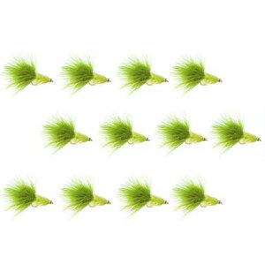 (���) �����^�i�t���C�J���p�j�[ �R�[�q�[�Y �X�p�[�N�� �~�m�[ - 12 �p�b�N Montana Fly Company Coffee's Sparkle Minnow - 12 Pack Light Olive
