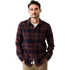(���) �}�������C���[ �����Y �p�V�t�B�J �X�g���b�` �V���c - �����Y Marine Layer men Pacifica Stretch Shirt - Men's Navy/Burgundy Plaid