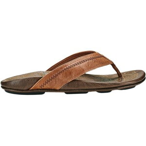 (���) �I���J�C �����Y �q�A�| �t���b�v �t���b�v - �����Y Olukai men Hiapo Flip Flop - Men's Rum/Dark Wood