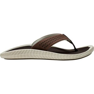 (���) �I���J�C �����Y �E���� �t���b�v �t���b�v - �����Y Olukai men Ulele Flip Flop - Men's Dark Wood/Dark Wood