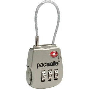 (���) �p�b�N�Z�[�t �v���Z�[�t 800 �R���r�l�[�V���� �P�[�u�� �p�b�h���b�N Pacsafe Prosafe 800 Combination Cable Padlock Silver