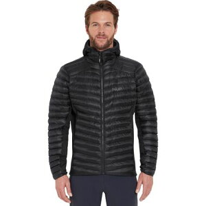 (���) ���u �����Y �V�[���X �t���b�N�X �t�[�f�b�g �W���P�b�g - �����Y Rab men Cirrus Flex Hooded Jacket - Men's Black