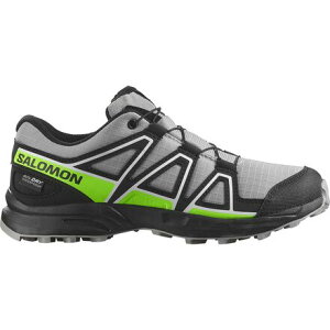 (���) �T������ �L�b�Y �X�s�[�h�N���X Wp �V���[�Y - �L�b�Y Salomon kids Speedcross WP Shoe - Kids' Alloy/Black/Green Gecko