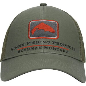 (���) �V���X �g���E�g �A�C�R�� �g���b�J�[ �n�b�g Simms Trout Icon Trucker Hat Smokey Olive