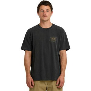(���) �r���{�� �����Y �K���[�W �V���[�g�X���[�u T-�V���c - �����Y Billabong men Wingspan Garage Short-Sleeve T-Shirt - Men's Washed Black