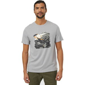 (���) �e���c���[ �����Y �T���Z�b�g ���b�W T-�V���c - �����Y Tentree men Sunset Ridge T-Shirt - Men's Shoreline Grey/Apricot Tan
