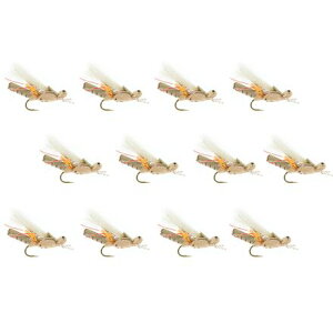 (���) �A���v�J �T���_�[ �O���X �z�b�p�[ 12-�p�b�N Umpqua Thunder Grass Hopper 12-Pack Tan